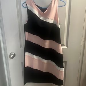 Dress Barn, pink white black front, black back